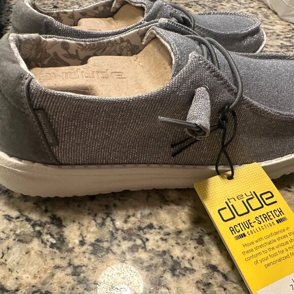 HEY DUDE WENDY STRETCH SPARKLING GREY 7 - Picture 3 of 5